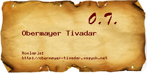 Obermayer Tivadar névjegykártya